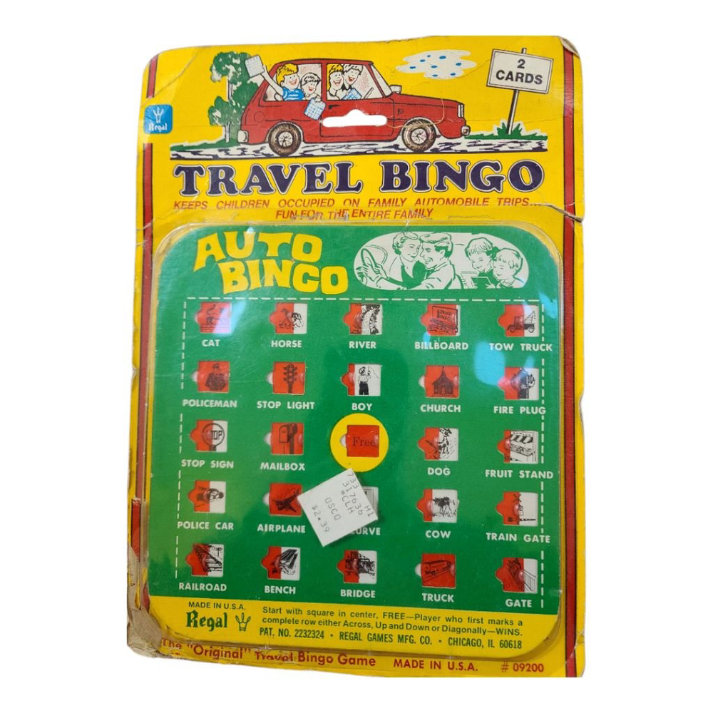 Vintage Regal Travel Auto Bingo Board Game - 2 boards